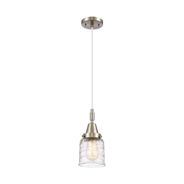 Innovations Caden Bell 1Lt 5" Cord Mini Pendant, SN/CL DS - 447-1P-SN-G513