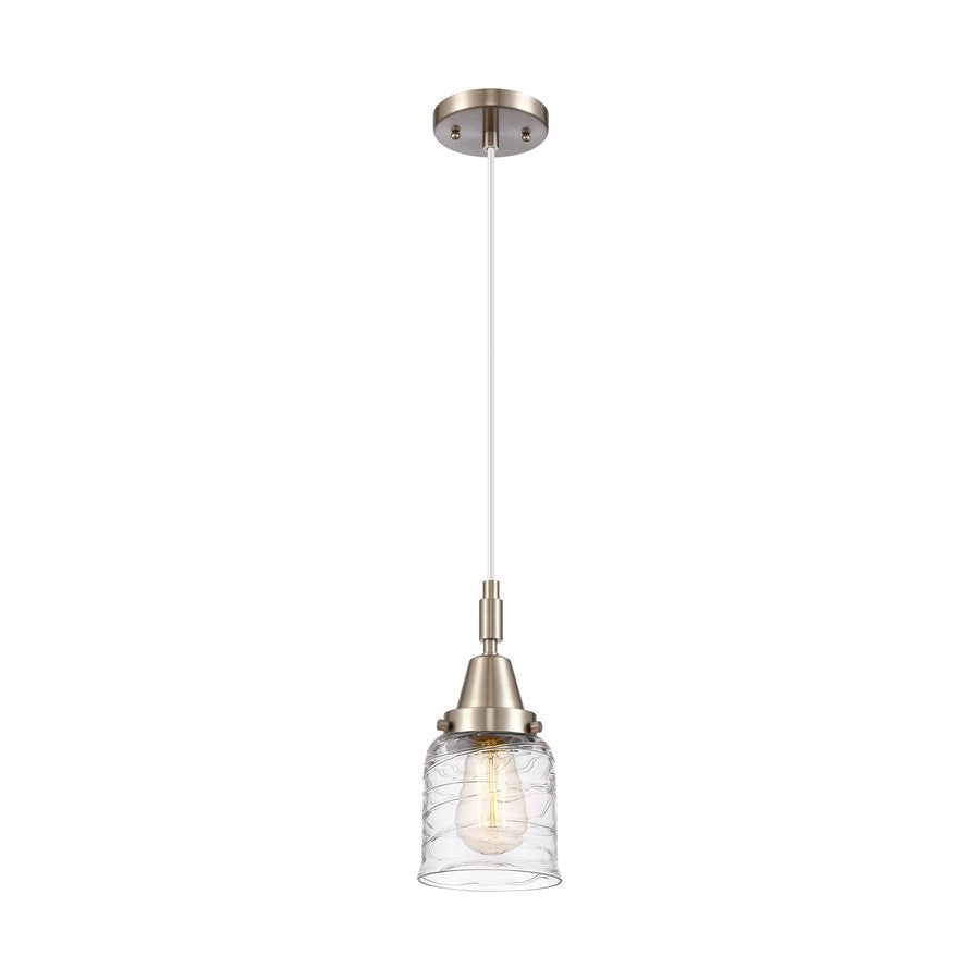 Innovations Caden Bell 1Lt 5" Cord Mini Pendant, SN/CL DS - 447-1P-SN-G513