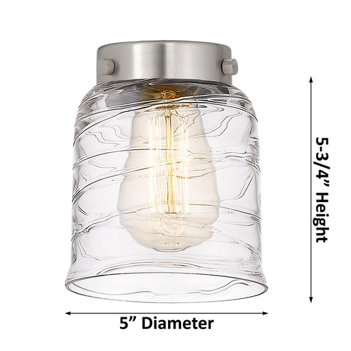 Innovations Caden Bell 1Lt 5" Cord Mini Pendant, Satin Nickel/Clear DS