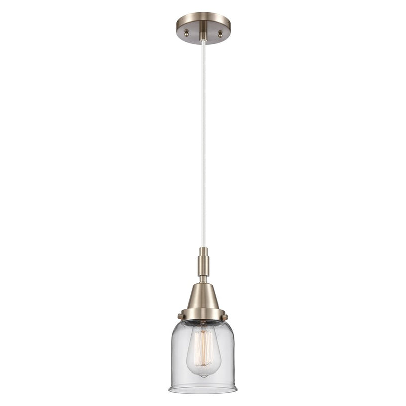 Innovations Caden Bell 5" Cord Mini Pendant, Satin Nickel/Clear - 447-1P-SN-G52