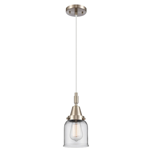 Innovations Caden Bell 5" Cord Mini Pendant, Satin Nickel/Clear - 447-1P-SN-G52