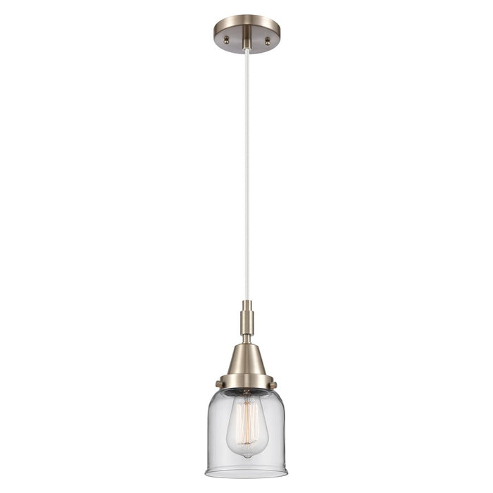 Innovations Caden Bell 5" Cord Mini Pendant, Satin Nickel/Clear - 447-1P-SN-G52