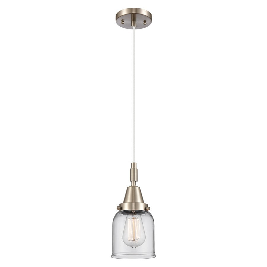Innovations Caden Bell 5" Cord Mini Pendant, Satin Nickel/Clear - 447-1P-SN-G52