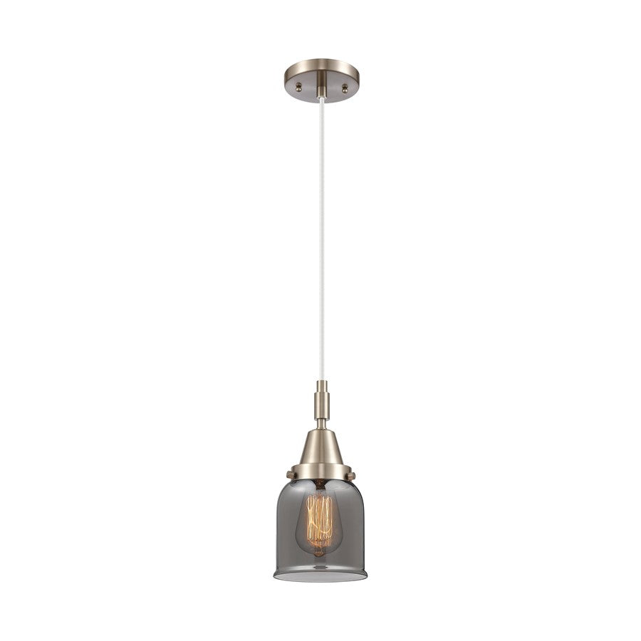 Innovations Caden Bell 1Lt 5" Cord Mini Pendant, SN/Smoke - 447-1P-SN-G53