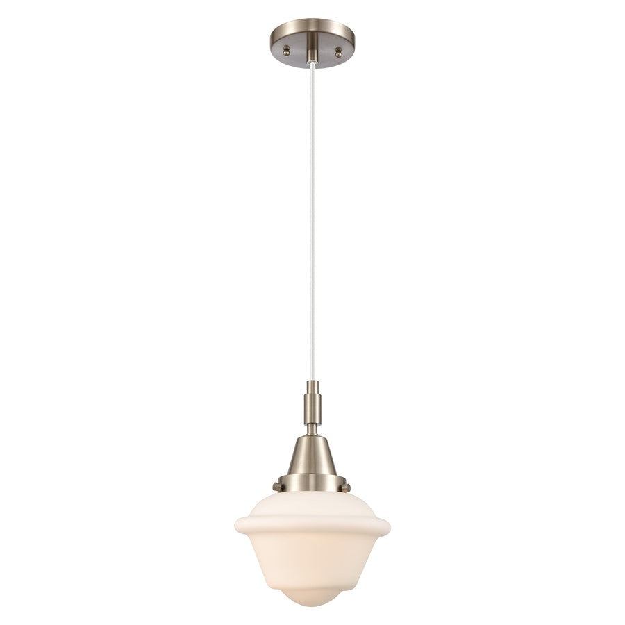 Innovations Caden Oxford 7" Cord Mini Pendant, SN/White - 447-1P-SN-G531