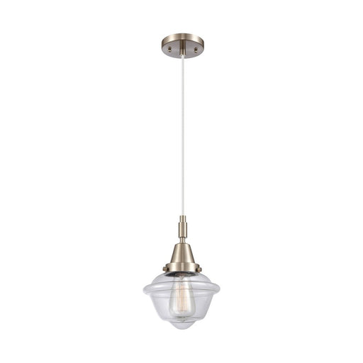 Innovations Caden Oxford 1Lt 7" Cord Mini Pendant, SN/Clear - 447-1P-SN-G532