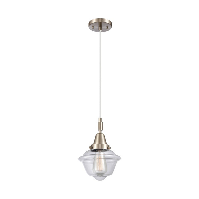 Innovations Caden Oxford 1Lt 7" Cord Mini Pendant, SN/Clear - 447-1P-SN-G532