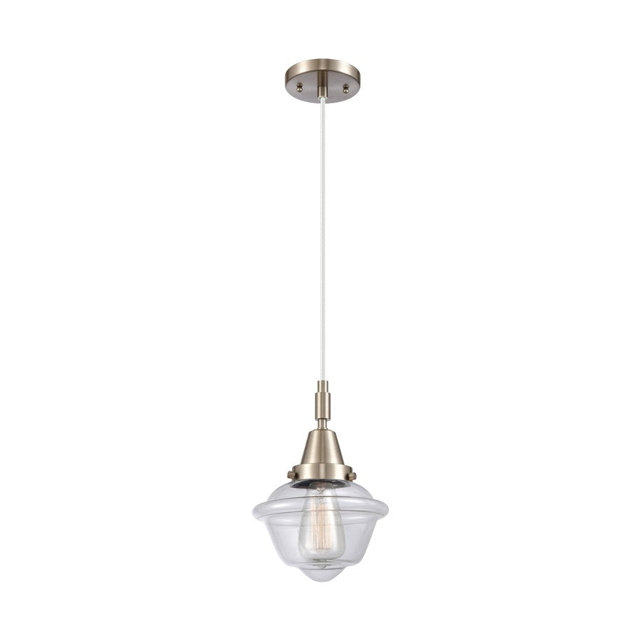 Innovations Caden Oxford 1Lt 7" Cord Mini Pendant, SN/Clear - 447-1P-SN-G532