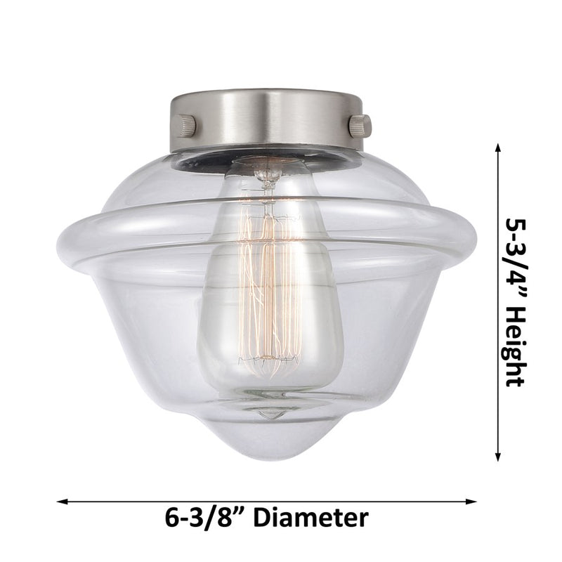 Innovations Caden Oxford 1Lt 7" Cord Mini Pendant, Satin Nickel/Clear