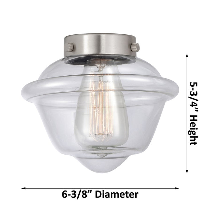 Innovations Caden Oxford 1Lt 7" Cord Mini Pendant, Satin Nickel/Clear