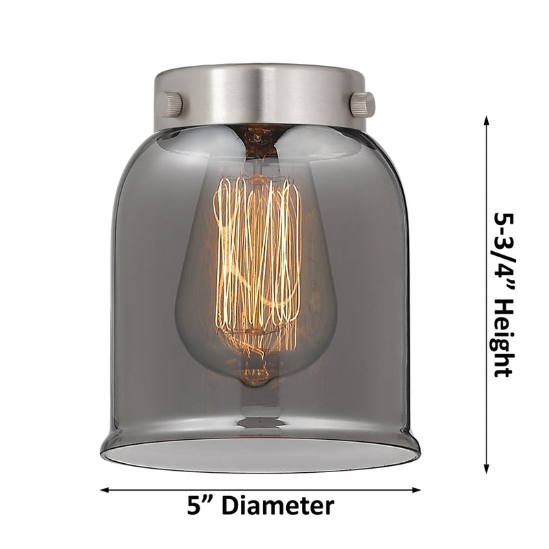 Innovations Caden Bell 1Lt 5" Cord Mini Pendant, Satin Nickel/Seed