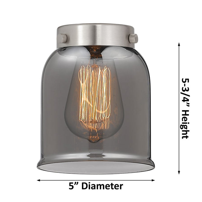 Innovations Caden Bell 1Lt 5" Cord Mini Pendant, Satin Nickel/Seed