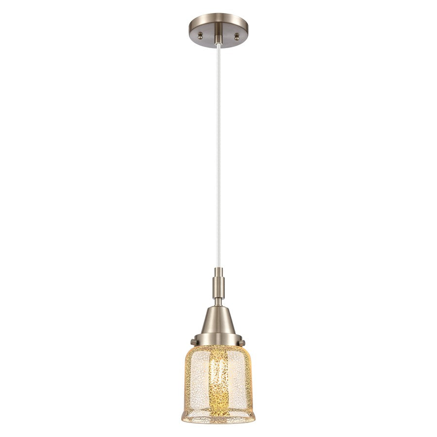 Innovations Caden Bell 5" Cord Mini Pendant, Satin Nickel/Silver - 447-1P-SN-G58