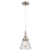 Innovations Caden Cone 6" Cord Mini Pendant, Satin Nickel/Clear - 447-1P-SN-G62