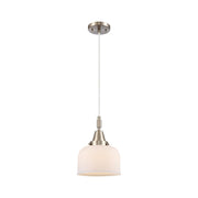 Innovations Caden Bell 1Lt 8" Cord Mini Pendant, SN/White - 447-1P-SN-G71
