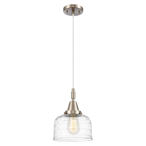 Innovations Caden Bell 8" Cord Mini Pendant, Satin Nickel/Clear - 447-1P-SN-G713