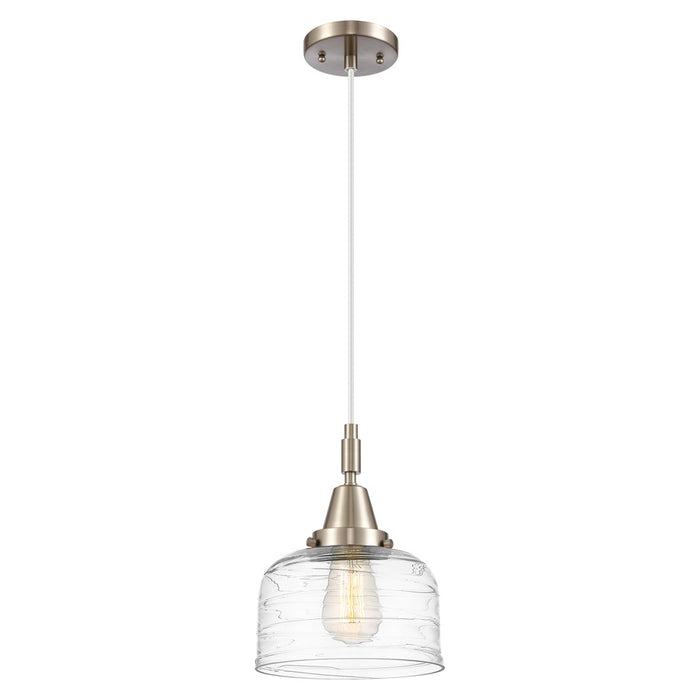 Innovations Caden Bell 8" Cord Mini Pendant, Satin Nickel/Clear - 447-1P-SN-G713