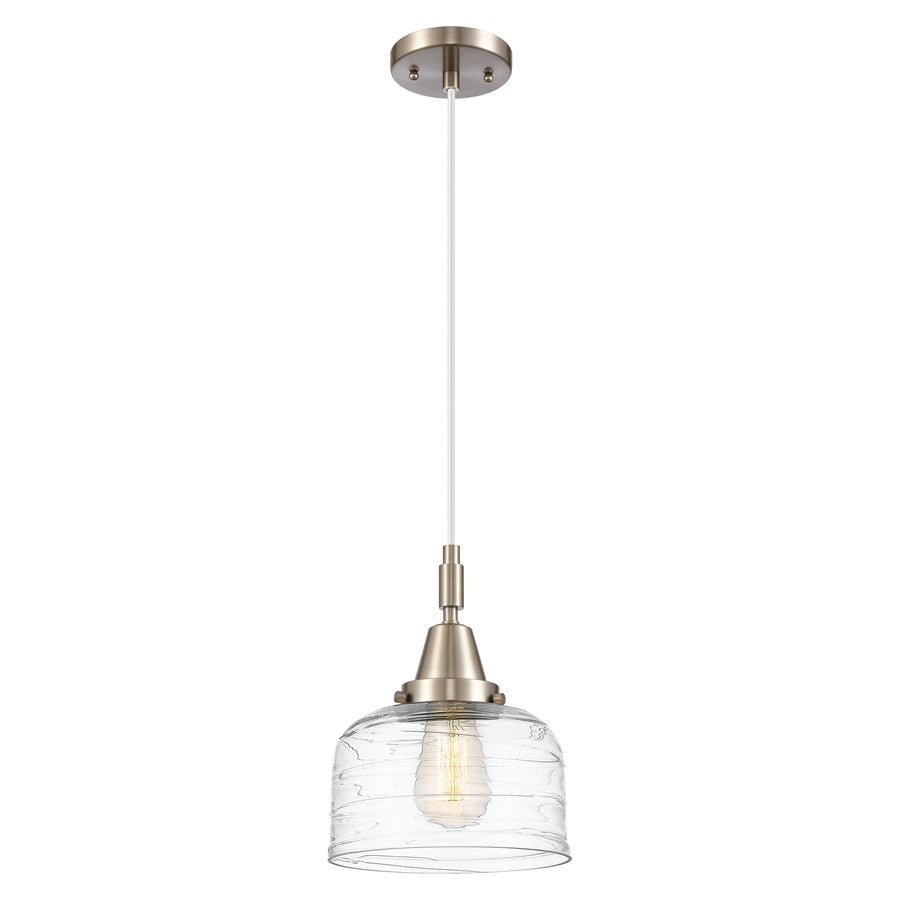 Innovations Caden Bell 8" Cord Mini Pendant, Satin Nickel/Clear - 447-1P-SN-G713