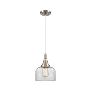 Innovations Caden Bell 1Lt 8" Cord Mini Pendant, SN/Clear - 447-1P-SN-G72