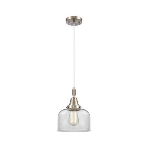 Innovations Caden Bell 1Lt 8" Cord Mini Pendant, SN/Clear - 447-1P-SN-G72