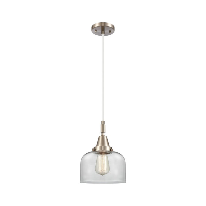 Innovations Caden Bell 1Lt 8" Cord Mini Pendant, SN/Clear - 447-1P-SN-G72