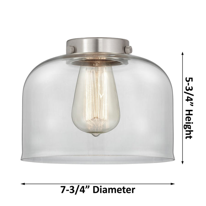 Innovations Caden Bell 1Lt 8" Cord Mini Pendant, Satin Nickel/Clear