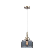 Innovations Caden Bell 1Lt 8" Cord Mini Pendant, SN/Smoke - 447-1P-SN-G73