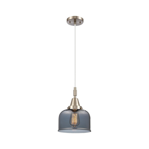 Innovations Caden Bell 1Lt 8" Cord Mini Pendant, SN/Smoke - 447-1P-SN-G73