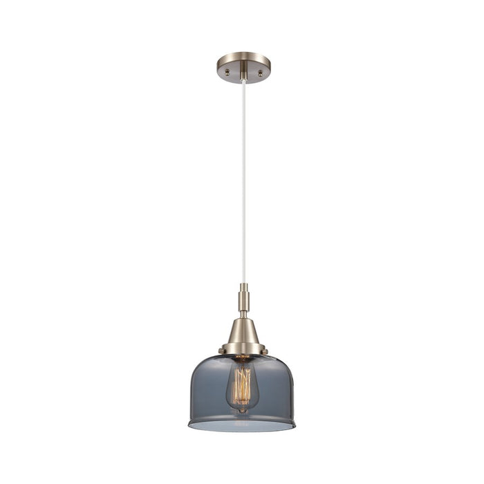 Innovations Caden Bell 1Lt 8" Cord Mini Pendant, SN/Smoke - 447-1P-SN-G73
