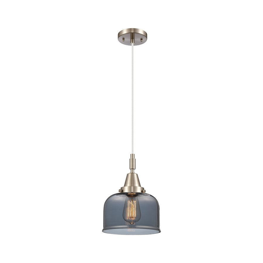 Innovations Caden Bell 1Lt 8" Cord Mini Pendant, SN/Smoke - 447-1P-SN-G73
