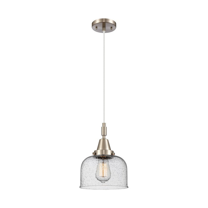 Innovations Caden Bell 1Lt 8" Cord Mini Pendant, SN/Seed - 447-1P-SN-G74