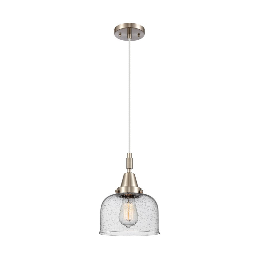 Innovations Caden Bell 1Lt 8" Cord Mini Pendant, SN/Seed - 447-1P-SN-G74