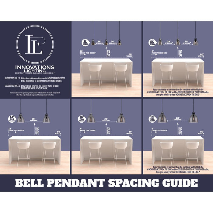 Innovations Caden Bell 1Lt 8" Cord Mini Pendant, Satin Nickel/Seed