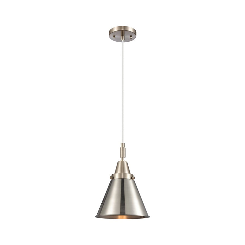 Innovations Caden Appalachian 1Lt 8" Cord Mini Pendant, SN - 447-1P-SN-M13-SN