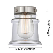 Innovations Canton 7in 1-Light Mini Pendant | Industrial Farmhouse Antique Copper Steel and Clear Glass | Kitchen Island & Dining | Model 447-1S-AC-G182S