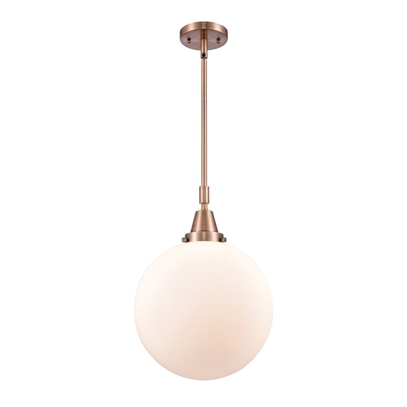 Innovations Caden Beacon 1Lt 12" Stem Mini Pendant, CP/White - 447-1S-AC-G201-12