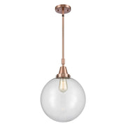 Innovations Caden Beacon 1Lt 12" Stem Mini Pendant, CP/Clear - 447-1S-AC-G202-12