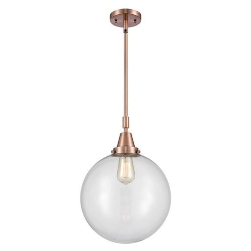 Innovations Caden Beacon 1Lt 12" Stem Mini Pendant, CP/Clear - 447-1S-AC-G202-12