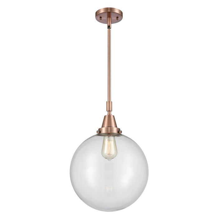 Innovations Caden Beacon 1Lt 12" Stem Mini Pendant, CP/Clear - 447-1S-AC-G202-12