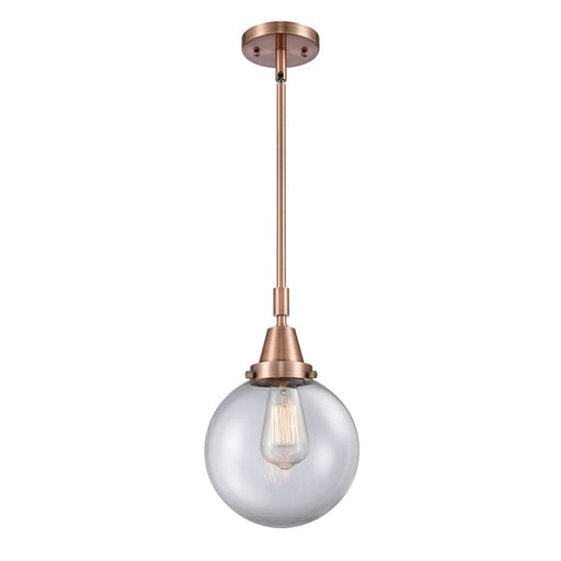 Innovations Caden Beacon 1Lt 8" Stem Mini Pendant, CP/CL - 447-1S-AC-G202-8