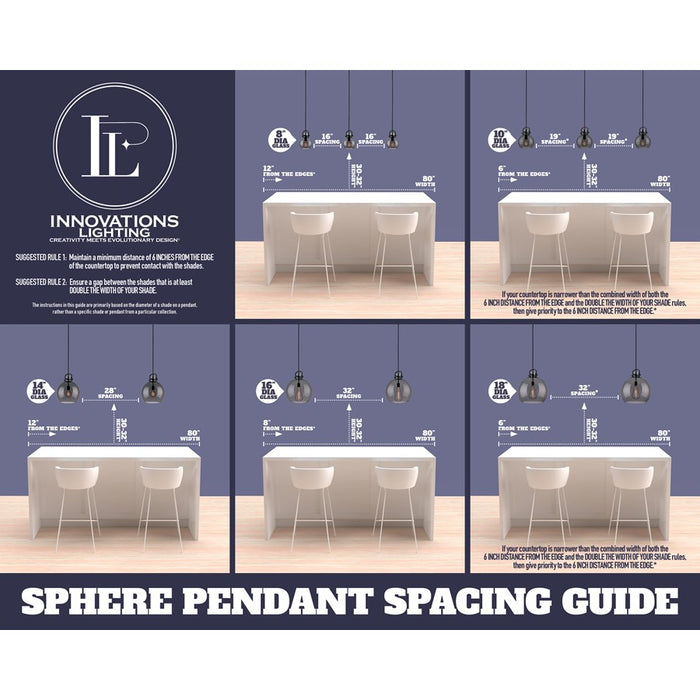 Innovations Caden Beacon 1Lt 8" Stem Mini Pendant, CP/Seed