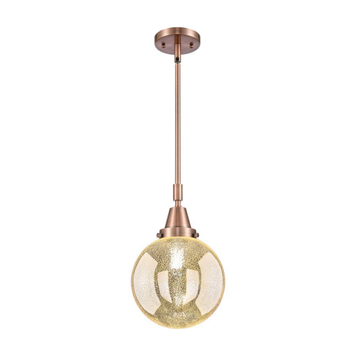 Innovations Caden Beacon 1Lt 8" Stem Mini Pendant, Copper/MC - 447-1S-AC-G208-8