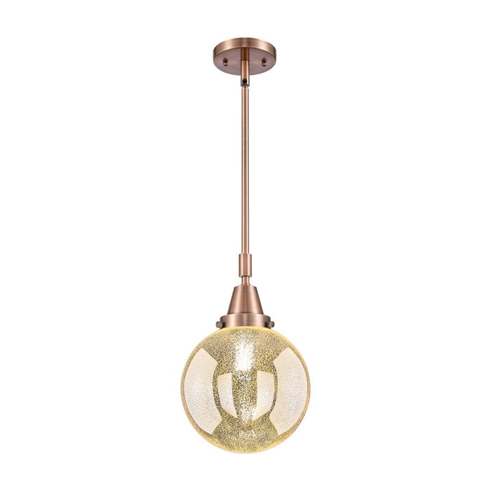 Innovations Caden Beacon 1Lt 8" Stem Mini Pendant, Copper/MC - 447-1S-AC-G208-8