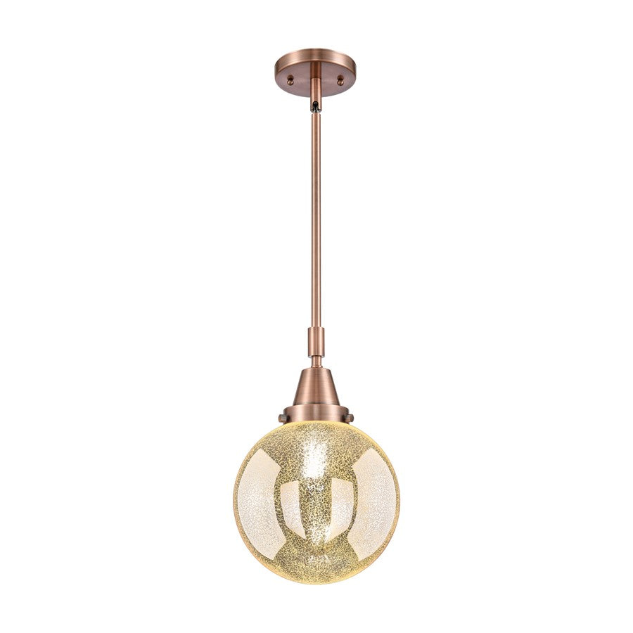 Innovations Caden Beacon 1Lt 8" Stem Mini Pendant, Copper/MC - 447-1S-AC-G208-8