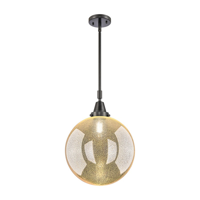 Innovations Caden Beacon 1Lt 12" Stem Mini Pendant, Black/MC - 447-1S-BK-G208-12