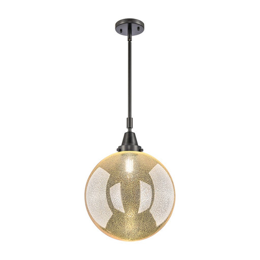 Innovations Caden Beacon 1Lt 12" Stem Mini Pendant, Black/MC - 447-1S-BK-G208-12