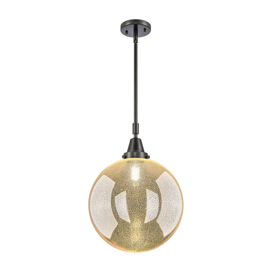 Innovations Caden Beacon 1Lt 12" Stem Mini Pendant, Black/MC - 447-1S-BK-G208-12