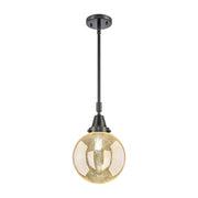 Innovations Caden Beacon 1Lt 8" Stem Mini Pendant, Black/MC - 447-1S-BK-G208-8