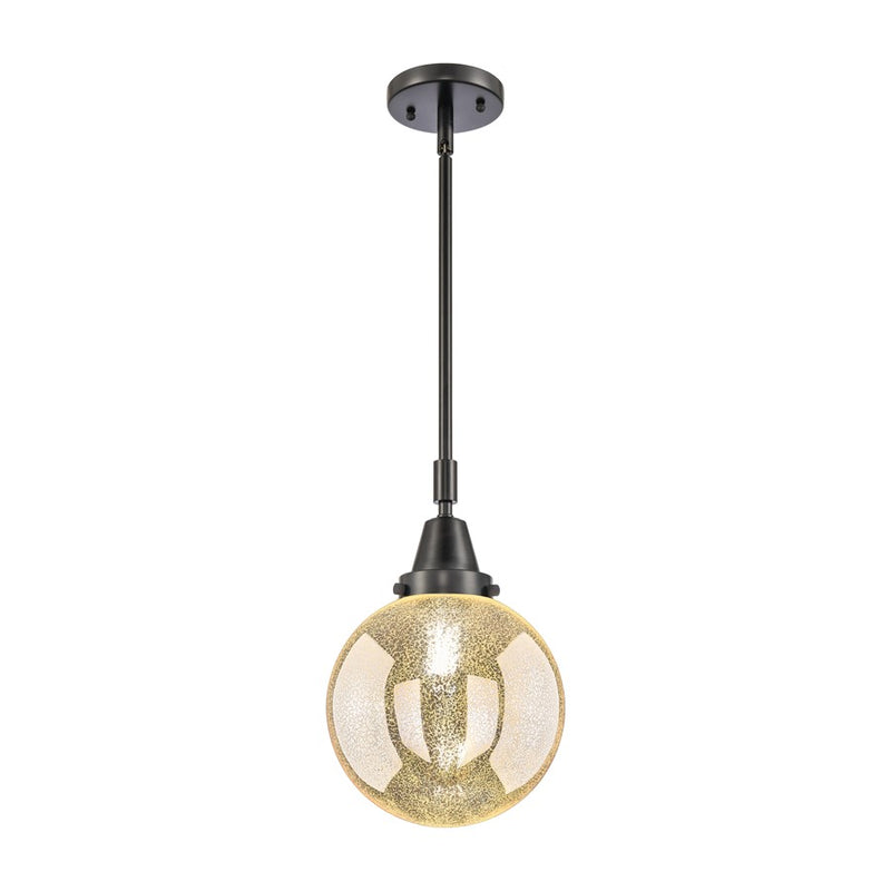 Innovations Caden Beacon 1Lt 8" Stem Mini Pendant, Black/MC - 447-1S-BK-G208-8