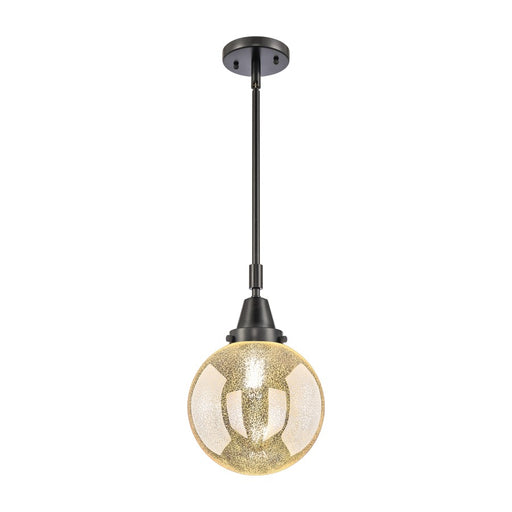 Innovations Caden Beacon 1Lt 8" Stem Mini Pendant, Black/MC - 447-1S-BK-G208-8